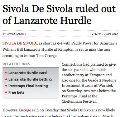 Sivola de Sivola en route pour Cheltenham